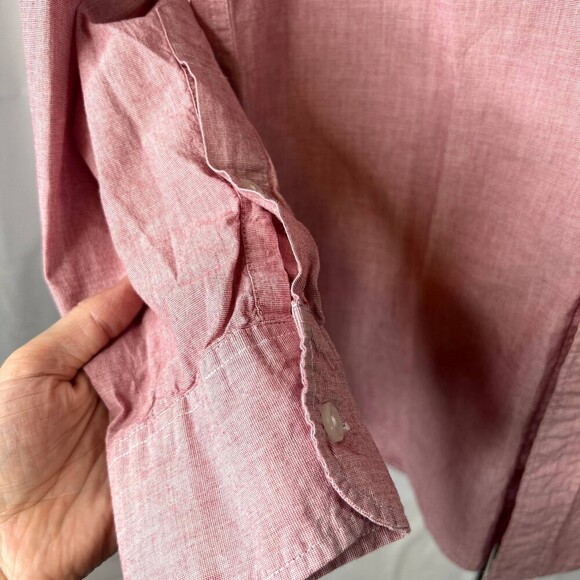 J Crew Flex Slim Fit Pink Long Sleeve Button Up Men's Cotton Shirt Size Medium - Picture 4 of 8